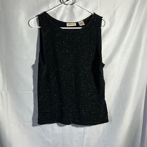 Apostrophe Stretch Womens Large black sparkle tank top‎ blouse